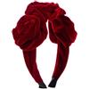 LODDEYEE Cerchietto per capelli in velluto con rosa rossa, elegante, accessorio per capelli per donne e ragazze, 1 pezzo