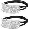 Xinjoduz Confezione Da 2 Elastici Per Capelli Con Strass Glitter Elastici Per Capelli Con Strass Accessori Per Capelli Donna Strass Boho Cristallo Rettangolare Elastico Per Capelli Punk Gotico Elastici