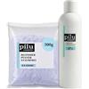 pilu cosmetic Set di polvere decolorante: 500 g di polvere decolorante in sacchetto + 1000 ml di crema ossidante (6%), schiarente classico con effetto anti-giallo, sviluppatore di perossido di