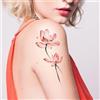 PEKNUX 3 pcs Tatuaggi Temporanei Di Loto Del Vento Cinese Con Inchiostro Rosa Duraturo Adesivo Per Tatuaggio Con Motivo Di Loto Impermeabile Femminile