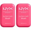 NYX Professional Makeup Buttermelt Blush Viso in Polvere Sfumabile Tenuta 12h con Burro di Mango Mandorle e Karité Tonalità Getting Butta 5g - 2 Fard