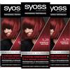 Syoss Color Coloration 5_29 rosso intenso livello 3 (3 x 115 ml), colore permanente per capelli fino a 10 settimane di intensità del colore e 70% di rottura dei capelli*