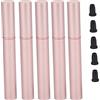 Sonew 5 Tubi per Eyeliner Vuoti da 4 Ml, Flacone Liquido per la Crescita delle Ciglia Portatile in Metallo di Alluminio, Contenitore Riutilizzabile per Trucco di Bellezza