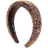 LEEMASING Cerchietto per capelli alla moda barocco con strass, ampio, per ragazze, matrimonio, compleanno, San Valentino, festa (caffè)