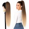 Ser Mulher Coda Capelli Extension Lisci con Laccio, 100% Effetto Naturale, 70 cm - Coda di Cavallo Liscia in Termofibra, Resistente al Calore, Applicazione Rapida in Pochi Minuti, KATE (Brown/Blonde Degradee)