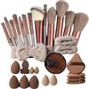 Generico Ben spazzole per il trucco | Kit di trucco | Brush cosmetico morbido da 33 pezzi Set per donne e ragazze, strumenti di bellezza per viaggi portatili con custodia per il trucco per le labbra del viso