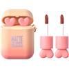 Generic Set di trucco per labbra, impermeabile, duraturo, velluto, idratante, macchia per labbra, auricolari, bicolore, lucidalabbra, tazza antiaderente, set regalo di trucco per labbra per ragazze UUf383