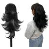 Ser Mulher Extension Coda Di Cavallo ERICA con Pinza Capelli LISCI o MOSSI 30 cm. Aspetto Naturale (1 Nero)