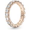 PANDORA Timeless Anello con riga brillante Eternity placcato in oro rosa 14 k con zirconi cubici trasparenti, 50