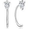 Kolmnurk Moissanite - Orecchini a cerchio in argento Sterling 925 placcato oro 925, colore D D 0,2 carati, colore brillante VVS1, per donne e ragazze (8 mm 10 mm), 8mm, Argento sterling, Moissanite