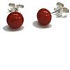 perlascarel Orecchini in corallo rosso 7 mm e argento Sterling. Corallo di bambù. Astuccio incluso