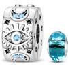 HappyStar Charm Stopper Spacer Bead in argento sterling 925 per donna, charm con clip, pendente, compatibile con braccialetto Pandora (With One Space Bead), Argento sterling Zirconia cubica
