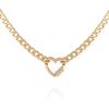 GUESS Goldtone - Collana a Catena con Ciondolo a Forma di Cuore, Taglia Unica, Vetro, Cristallo, Misura Unica, Vetro, Cristallo