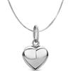 gioiellitaly Ciondolo cuore bombato grande in argento 925 Rodiato con catenina veneziana argento 925 lunghezza a scelta 40/45/50 cm gioiello ragazza donna elegante simbolo amore