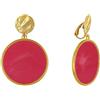 Schmuck Les Poulettes LES POULETTES BIJOUX - Orecchini Clip in Metallo Dorato Cerchio Colorato Traslucido - Rosso