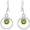 Joyas Plata Nice Peridot One pietra preziosa rotonda forma sfaccettata distintivi orecchini in argento 925