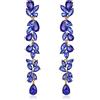 EVER FAITH Strass cristallo lampadario pendolare orecchini art deco marquise teardrop lunga pendenza a goccia per donna sposa matrimonio prom chiaro tono argento, Cristallo, Zirconia cubica