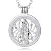 Morella Collana Donna 70 cm Acciaio Inossidabile con Coins Moneta amuleto Ciondolo Rotondo 33 mm acchiappasogni con Piume in Sacchetto di Velluto
