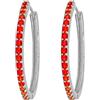 LES FOLIES DI PAOLA GRIECO Coppia di Orecchini a Cerchio Rosso cerchietti strass in argento 925 rodiato - Hoops Collection (20mm)