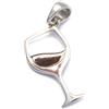 loveyourdiamonds Ciondolo a forma di bicchiere di vino in argento sterling 925, Argento