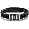 Lam Hub Fong Bracciale Uomo Personalizzato con Incisione Bracciale con Nomi Figli Papà Bracciale in Pelle da Uomo Regalo per Festa del papà Natale Compleanno