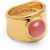 SINGULARU - Anello My Pink Stone. Ottone con bagno in oro 18 kt e cristallo. Gioielli da donna. Taglia 10-18., 14, Ottone