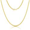 Generic Autentica corda intrecciata a maglie intrecciate in argento sterling placcato oro