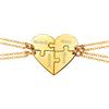 U7 Collana Puzzle Personalizzata 4 Pezzi Collana Cuore Divisa per Famiglia BBF Coppia AmiciCiondolo Cuore Personalizzato Acciaio Inossidabile Placcato Oro 18K Catenina 40+5 cm Regalo per Donna