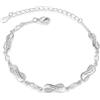 Grovjewfit Bracciale Donna Personalizzato Con Nome 1-5 Nomi Incisi Design Infinito Regolabile Regalo Per Natale Festa Della Mamma, Moglie, Fidanzata, Nonna (5 nomi)