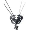 Alchemy Gothic Draconic Tryst Unisex Collana nero/argento peltro