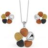 amorili Parure Donna Collana e Orecchini in Bronzo Argentato| Gioielli Eleganti Motivo Fiori | Set Bijoux Regalo Festa Compleanno Matrimonio Cerimonia par0002b