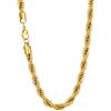 U7 Collana catena corda da uomo placcato oro 18K, larghezza 9 mm, catena corda grossa robusta, in stile Hip Hop per ragazzo, Confezione regalo - Oro / 55cm - Regalo Natale