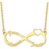 Bandmax Collana con Nome Personalizzabile Donna con Birthstone, 1/2/3/4 Nomi Collana Donna in Acciaio, 40+5 cm Argento/Oro Collane Lunghe Donna Gioielli, Regalo Donna Fidanzata Amici Mamma Compleanno