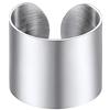 PROSTEEL Anello Aperto Personalizzato Donna Uomo Semplice Unisex, Acciaio Inossidabile, Largo 17 mm, Misura Regolabile 12-27, Stile Hip Hop Punk, Argento (con Confezione)