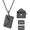 U7 Collana da Donna con Ciondolo Busta Apribile Love You Personalizzata con Foto Incisione in Acciaio Inossidabile con Catena 46cm+5cm Catenina Estesa Regalo per Donna Mamma Amica Amore