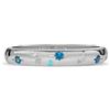 PERIMADE Anello a fascia in argento Sterling 925 placcato oro con zirconi cubici blu luna stella impilabile anello ipoallergenico impilabile anello alla moda per Natale compleanno gioielli per donne