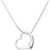 jewellerybox Collana in argento Sterling con cuoricino mobile e maglia coda di topo - 55,8cm