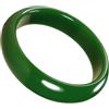 Bwesfy Braccialetto rigido da donna, in giada verde scuro, con scatola portagioie, Misura unica, Agata