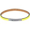 Schmuck Les Poulettes LES POULETTES BIJOUX - Bracciale Uomo Pelle Plain Piatto Chiusura Acciaio Inossidabile - 19cm - Giallo Neon