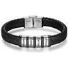 kaululu Bracciale Pelle Uomo Personalizzato in Argento con Famiglia Coppia Nomi Incisione Braccialetti Uomo con Nomi per Padre Fidanzato Migliore Amico Personalizzati Bracciali (Argento-4)