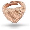 Donipreziosi Anello Chevalier da Mignolo in Argento 925% Regolabile a Cuore puntellato - Anello Donna Cuoricino batticuore (Bronzo)