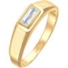 Kuzzoi Anello da uomo con topazio, elegante anello solitario in argento sterling 925 placcato oro, anello da uomo con gemma dorata, anello da uomo, misura 60-66, 0612391922, 60, Gemma, Topazio bianco