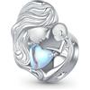 GNOCE Charm Bead Madre e Figlio Moonstone Charms In Argento 925 Con Zirconia Per Bracciali Collane Famiglia (Madre e figlio)