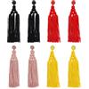 UNICRAFTALE UNICRAFTAL 4 Paia Orecchini Lunghi con Nappe Bohémien in 4 Colori Orecchini con Perline in Filo Colorato A Strati Orecchini con Nappe in Poliestere con Perline Gioielli Etnici Retrò per Donna