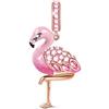 GNOCE Charms Fenicottero Placcato Rosa 18k in Argento Sterling 925 Passione Ardente Charms Ciondolo con Zirconia Cubic per bracciali e Collana