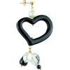 IN LEBOLE Orecchino Singolo Mix & Match Cuore Nero Pietra Perla