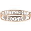 FADA GIOIELLI Bracciale Rigido in Argento 925 con scritta nome ricoperta di Strass - Bracciale a Manetta Donna Chiusura a Cassonetto Idea Regalo (Oro Rosa) Doppia Personalizzazione