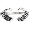 KnSam Anelli in argento Sterling S925, a forma di mano, con teschio, in argento, da donna, vintage, hip hop rock, piccoli, gioielli in vero argento, Argento sterling, Senza zirconi