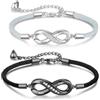 Jeweidea Bracciale Coppia Personalizzato con Nome Bracciale Magnetico Inciso per Donna Uomo Intrecciato Regolabile Infinito a Lunga Distanza Regali San Valentino Natale (Stile 6)