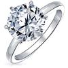 Bling Jewelry Personalizza Anello di Fidanzamento Classico Senza Tempo con Zirconia Cubica 3CT AAA CZ, Montatura a 6 Griffe, Taglio Rotondo Brillante, Solitario per Donne, Fascia Sottile 2MM in Argento Sterling